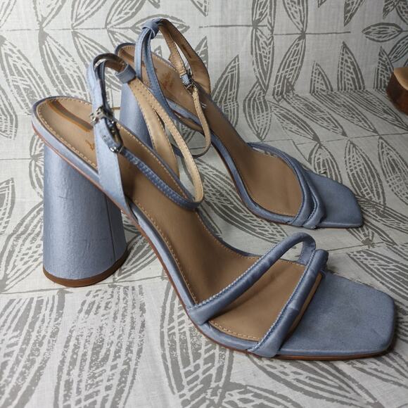 Sam Edelman Kia Heels Strappy Sandals Blue Strappy Round Heels - Picture 9 of 12